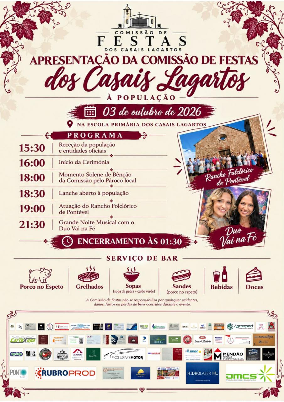 Apresenta&ccedil;&atilde;o da Comiss&atilde;o de Festas dos Casais dos Lagartos